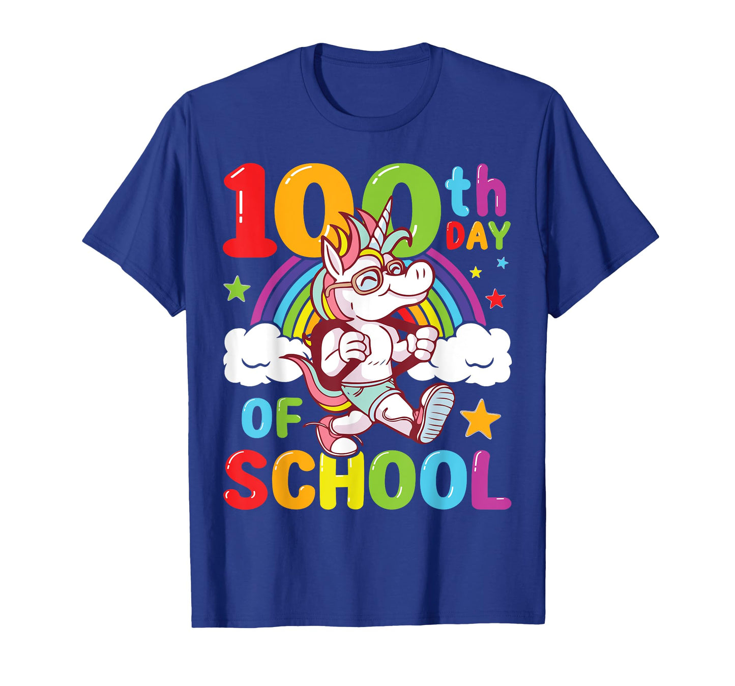 Happy 100th Day of School Unicorn Rainbow 100 Days of School T-Shirt