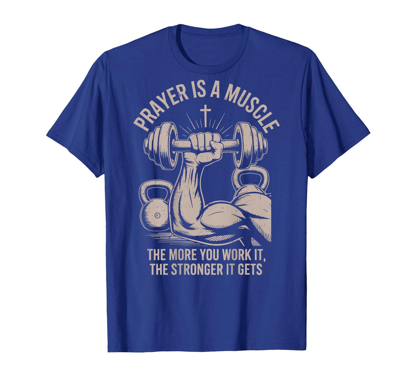 Men's Christian Workout Prayer Is A Muscle Jesus Gym Christ T-Shirt
