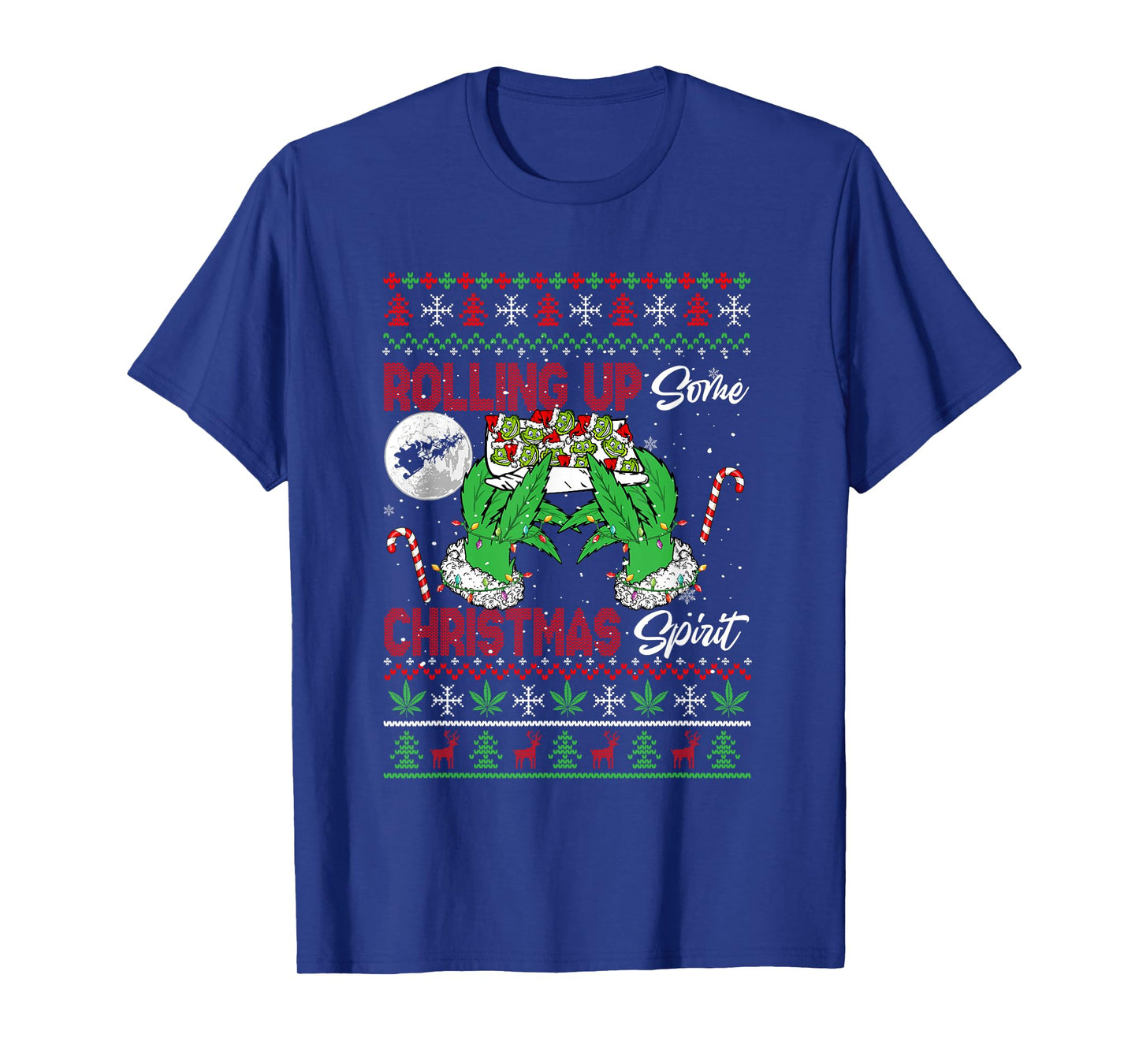 Rolling Up Some Xmas Spirit Funny Santa Smoker Sweater T-Shirt