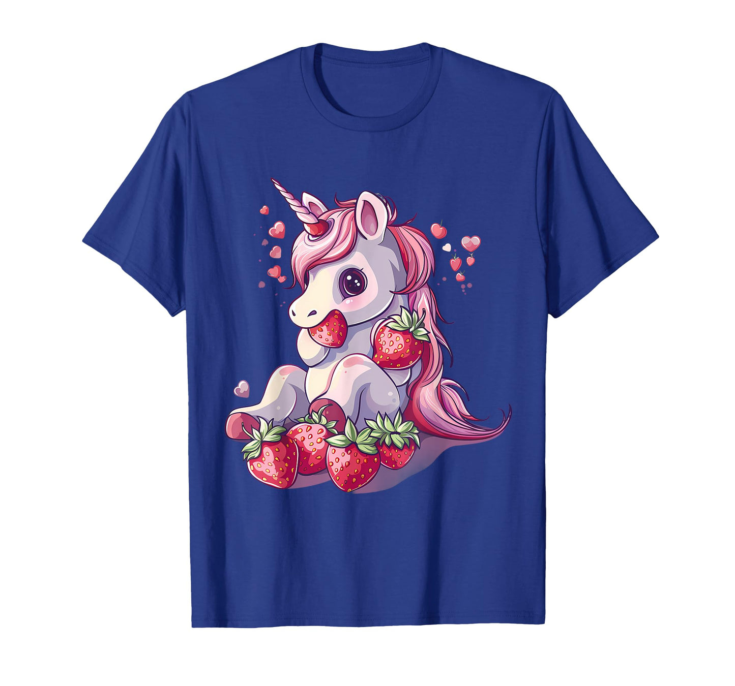 Strawberry Unicorn Cute Strawberries Drawing Motif T-Shirt