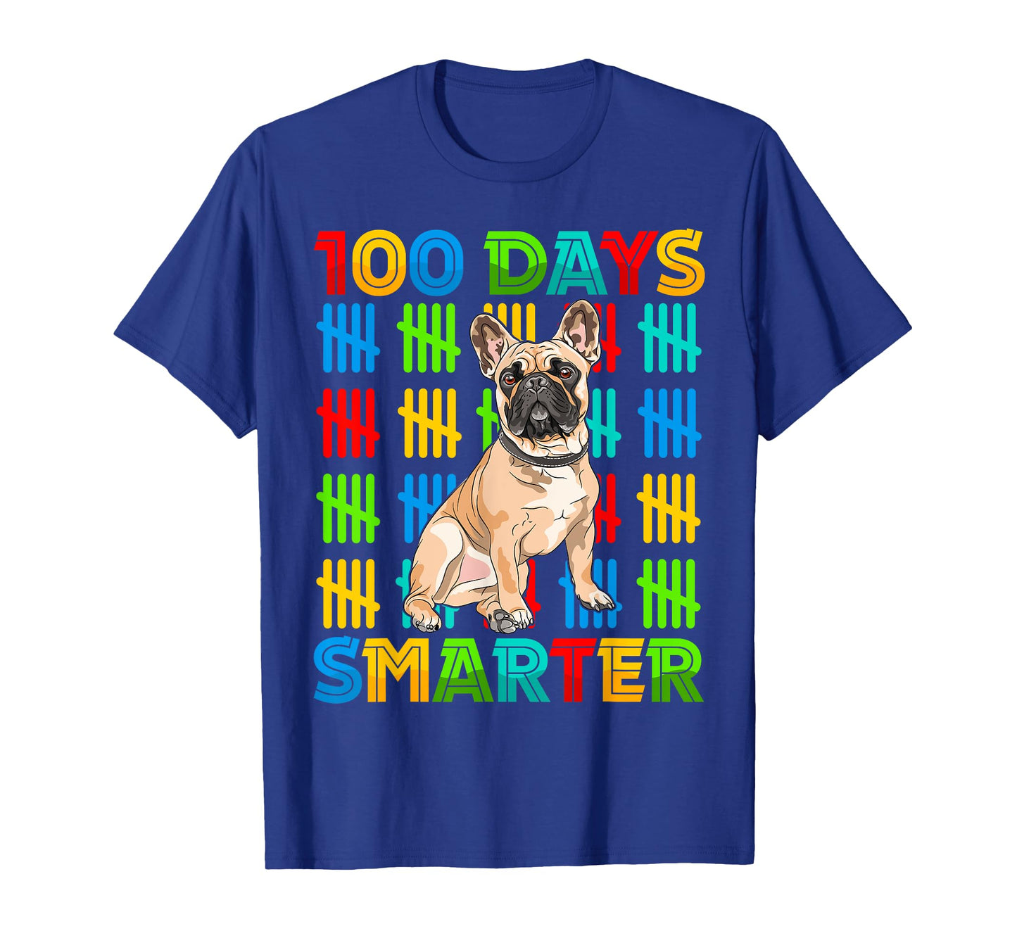 100 Days Smarter Frenchie Dog Lovers 100 Days Of School Kids T-Shirt