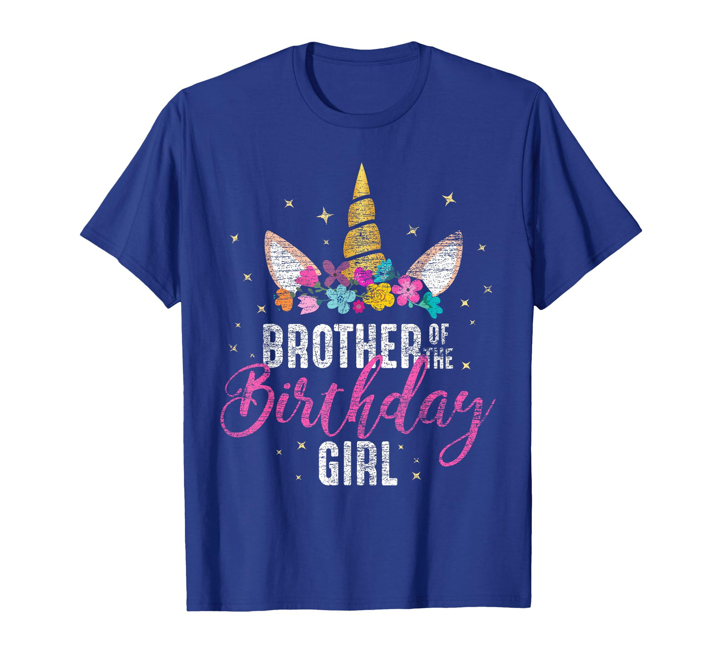Brother Of The Birthday Girl Sibling Gift Unicorn Birthday T-Shirt
