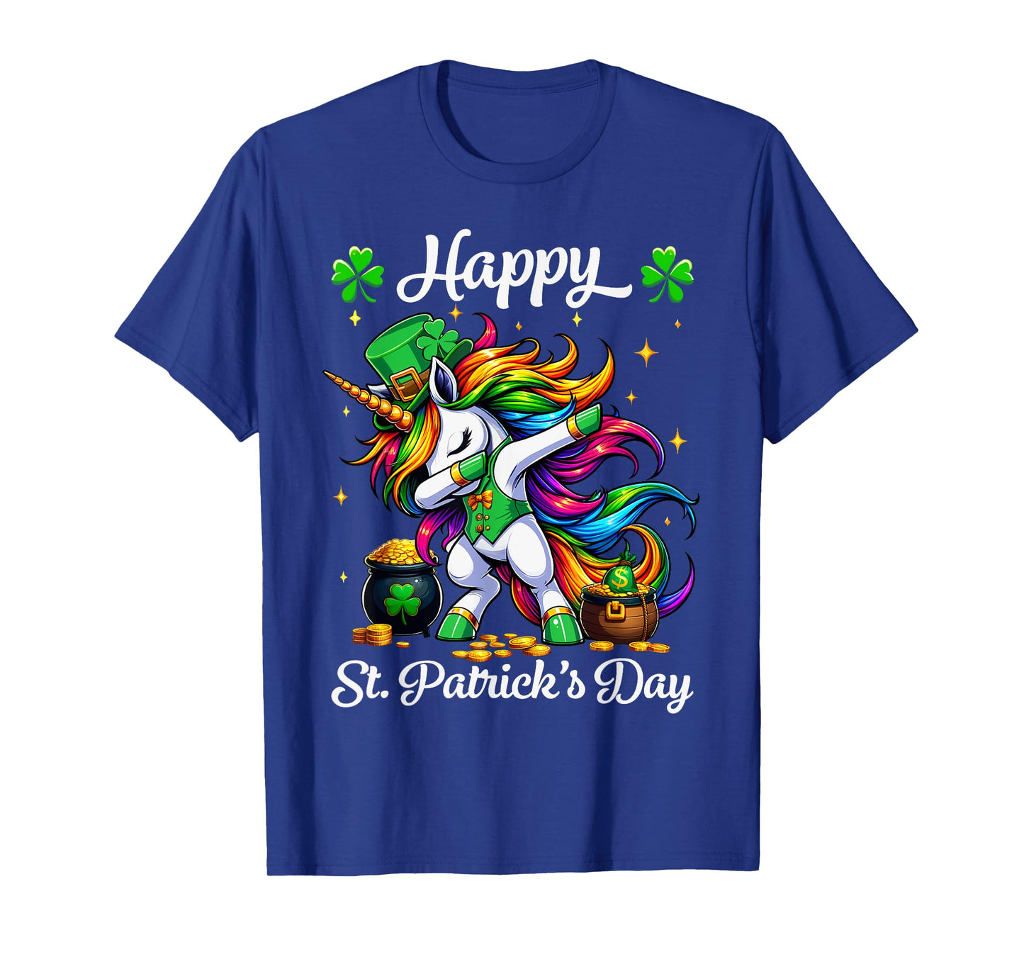 St Patricks Day Dabbing Unicorn Girls Happy St Paddys day T-Shirt