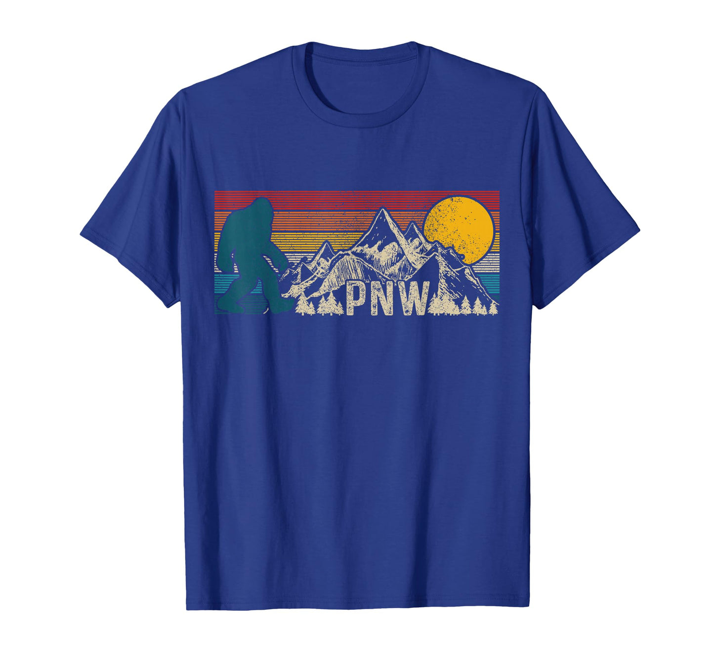 PNW Pacific Northwest Bigfoot Vintage Nature Outdoor T-Shirt