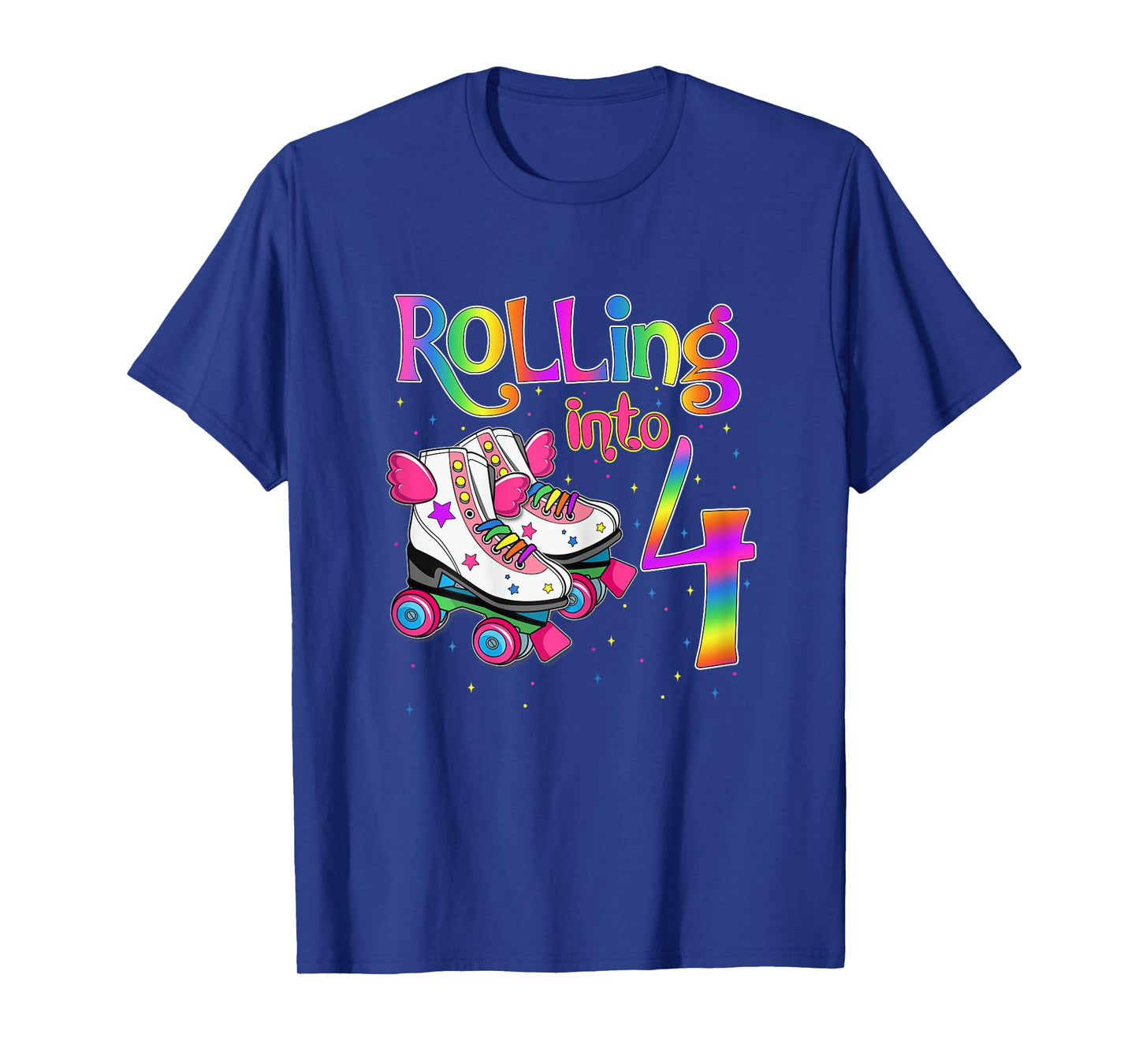 Rolling Into 4 years Let's Roll I'm Turning 4 Roller Skate T-Shirt