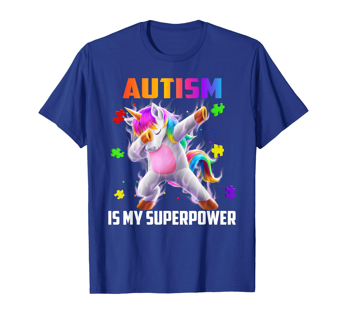 Autism Is My Superpower Dabbing Unicorn Gift Kids Boys Girls T-Shirt
