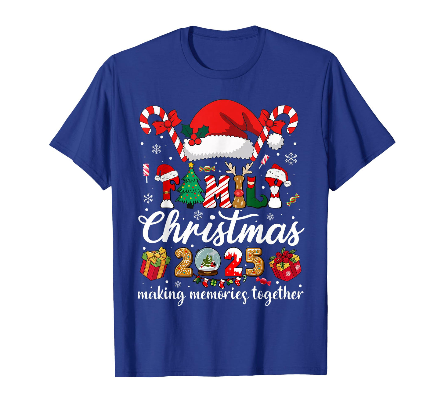 Family Christmas 2025 Matching Squad Santa Elf Funny Xmas T-Shirt