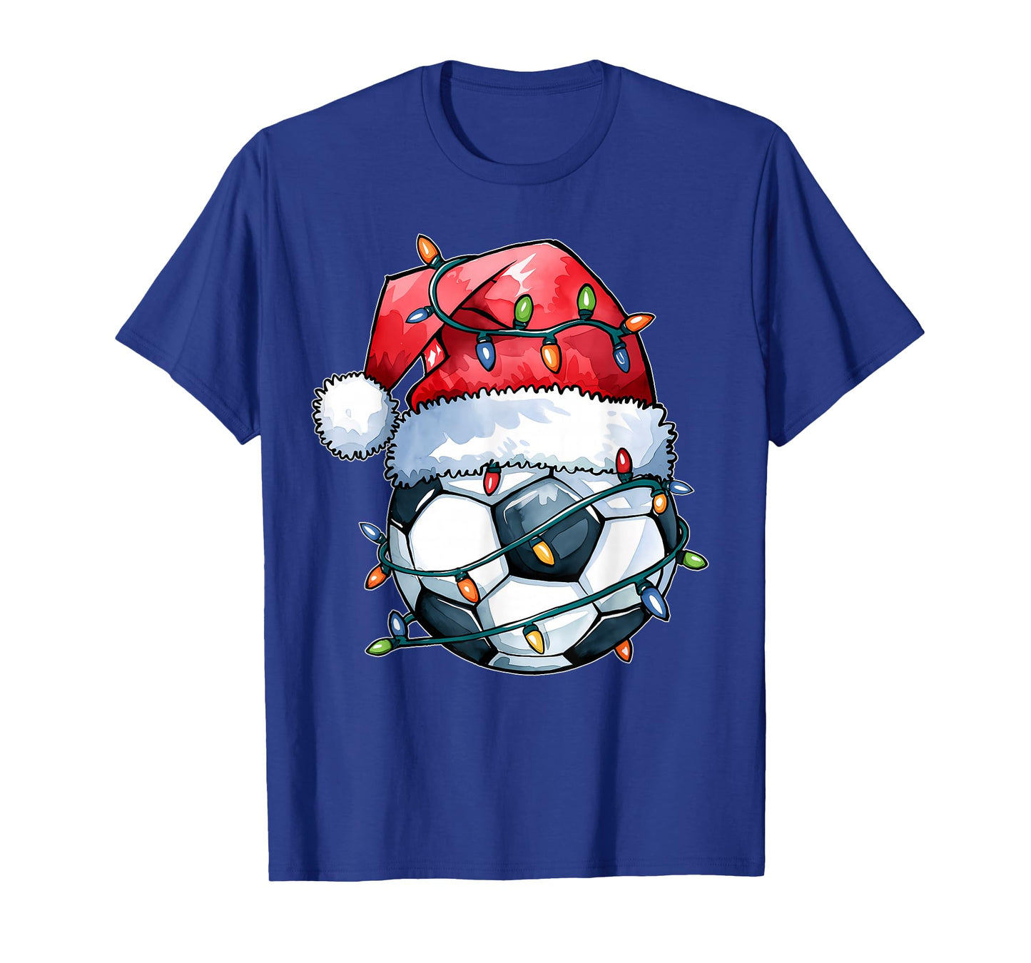 Soccer Christmas Shirt Funny Holiday Soccer Xmas Santa Hat T-Shirt