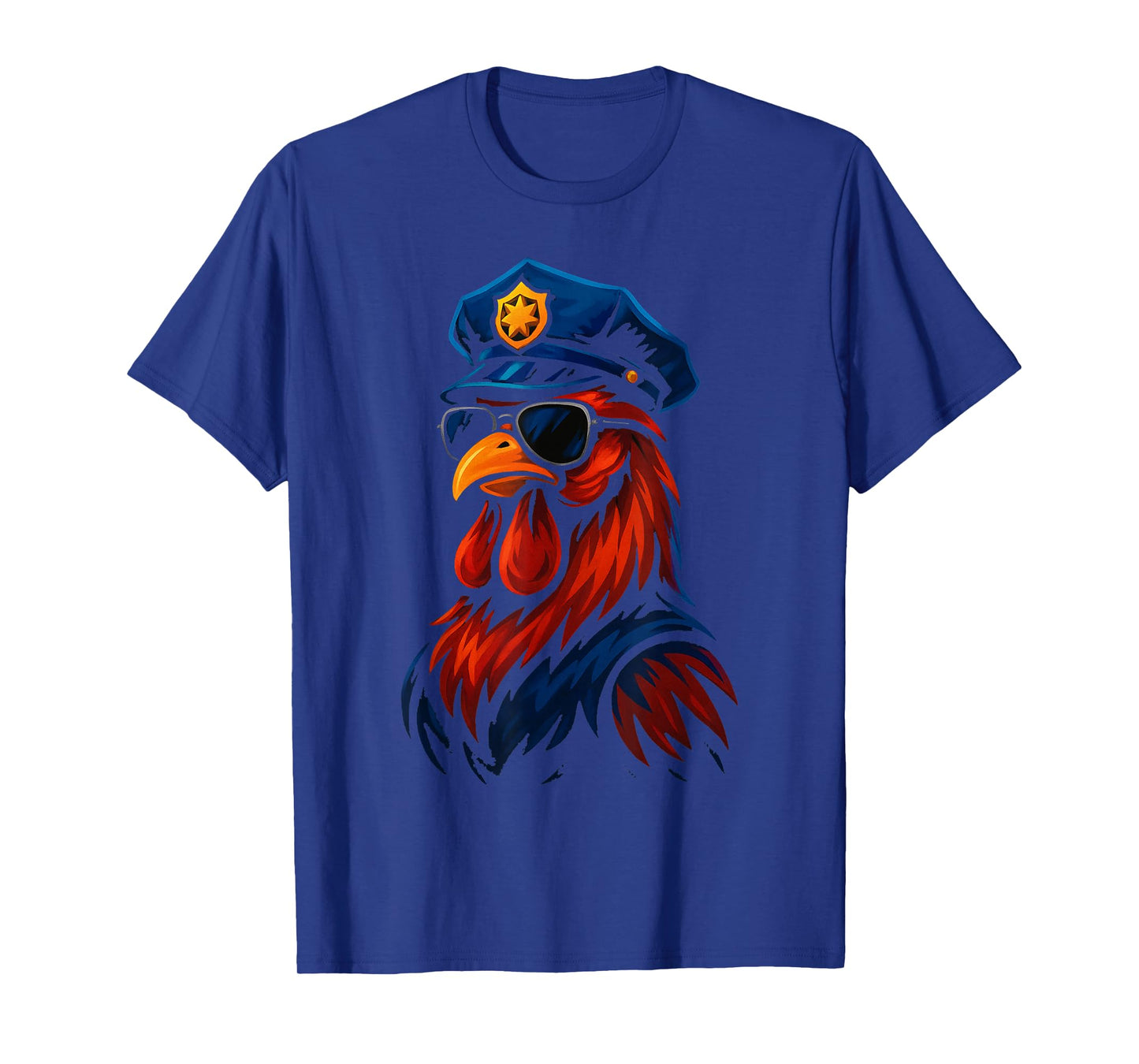 Funny Chicken Police Officer Cartoon Cop Costume Rooster T-Shirt