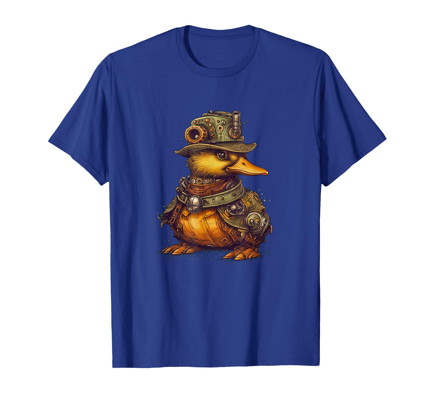 Duck in steampunk mechanical gear, vibrant bird T-Shirt