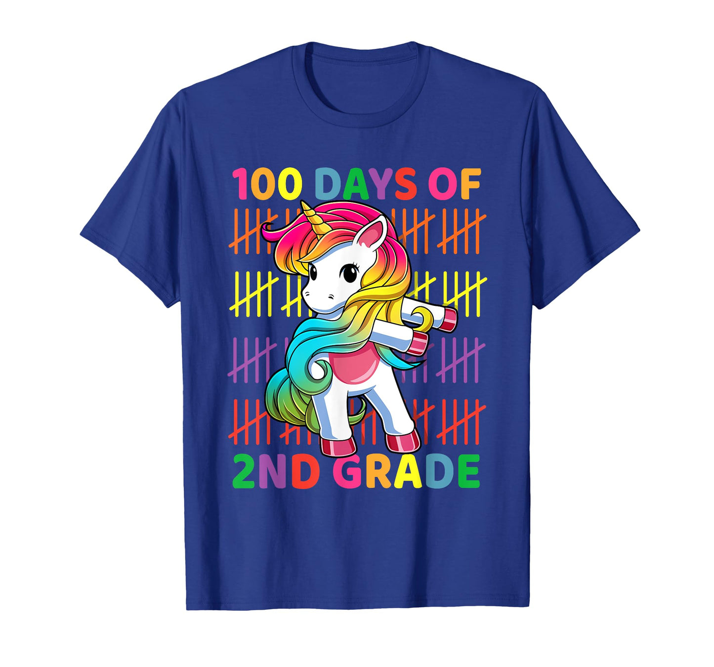 100 Days of 2nd Grade Unicorn Flossing 100th Day Of School T-Shirt