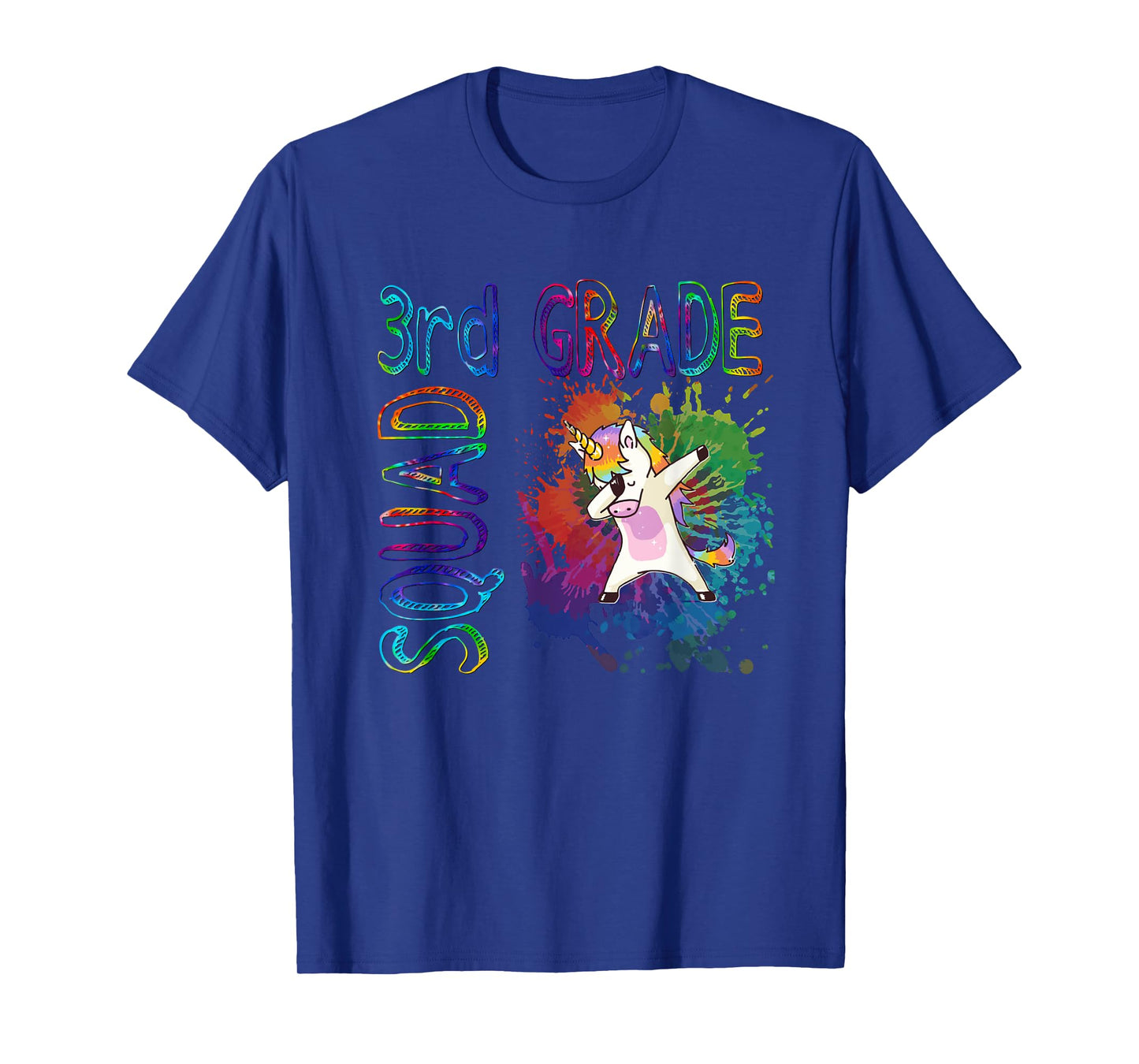 3rd Grade Squad Third Grade Dabbing Unicorn Tie Dye Design T-Shirt
