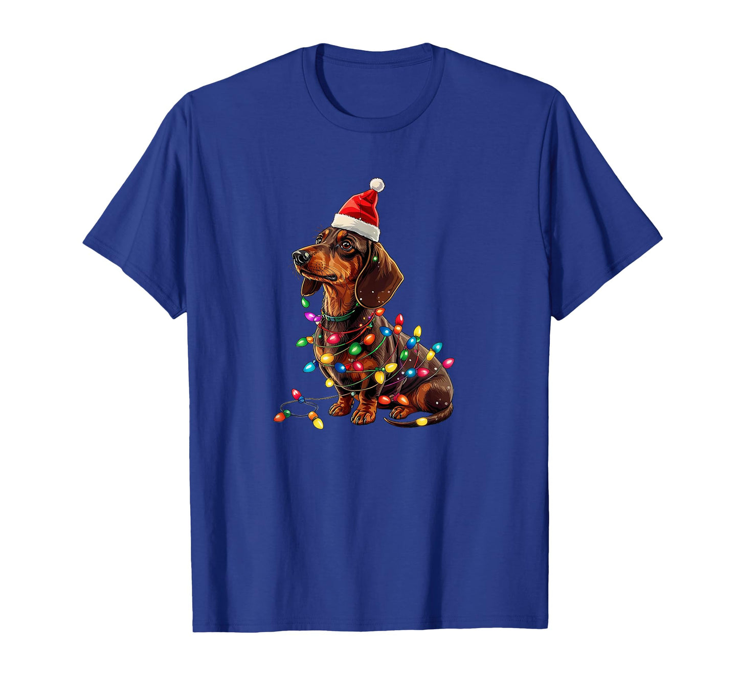 Dachshund Christmas Weiner Dog Xmas Pajamas Cute T-Shirt for Men Women Kids