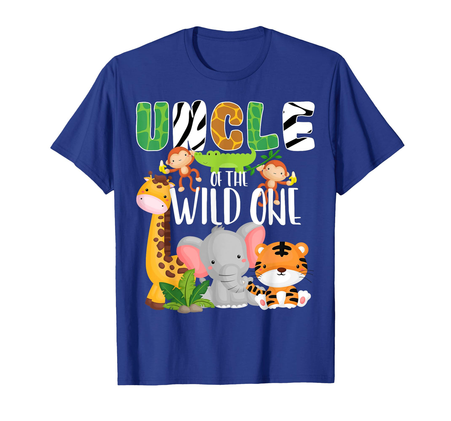Uncle of the Wild One Zoo Theme Birthday Safari Animals T-Shirt
