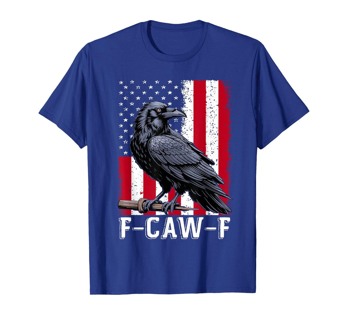F-Caw-F Black Crow Black Bird Retro USA Flag Vintage F-Caw-F T-Shirt