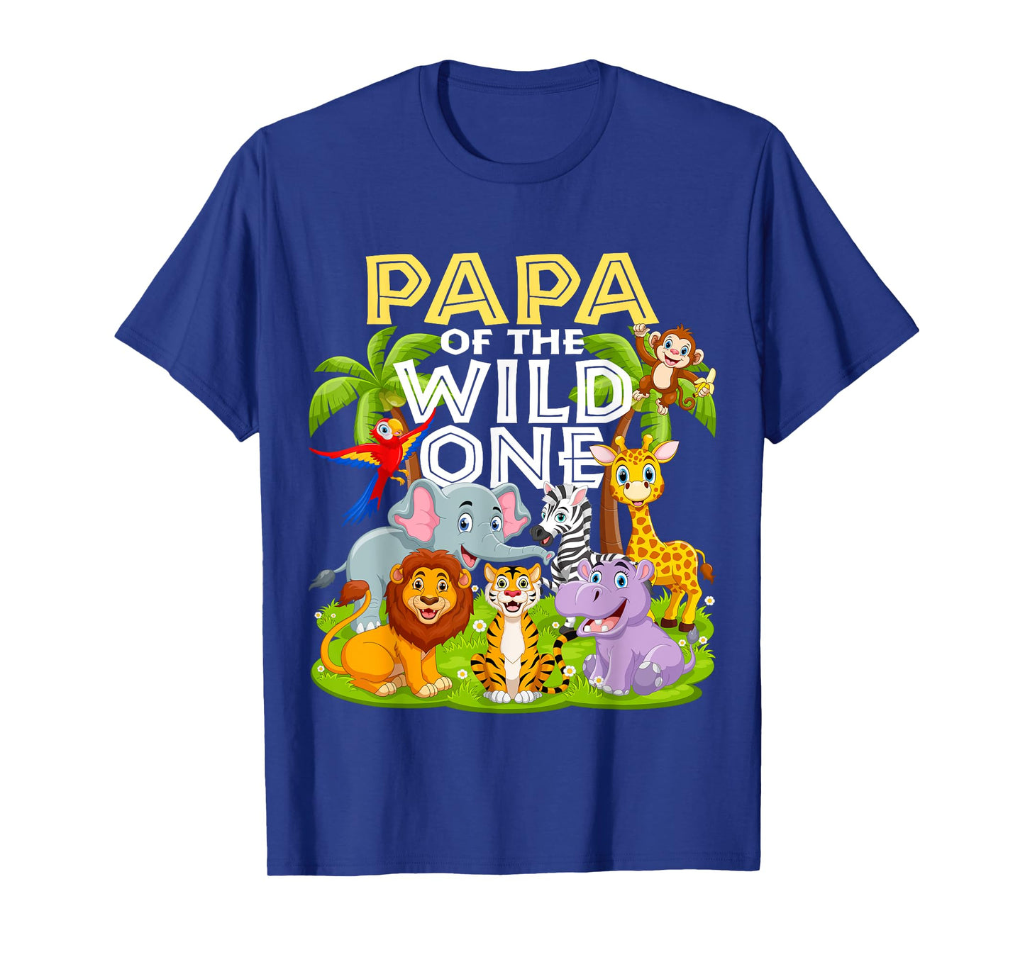 Papa Of The Wild One 1st Birthday Zoo Animal Safari Jungle T-Shirt