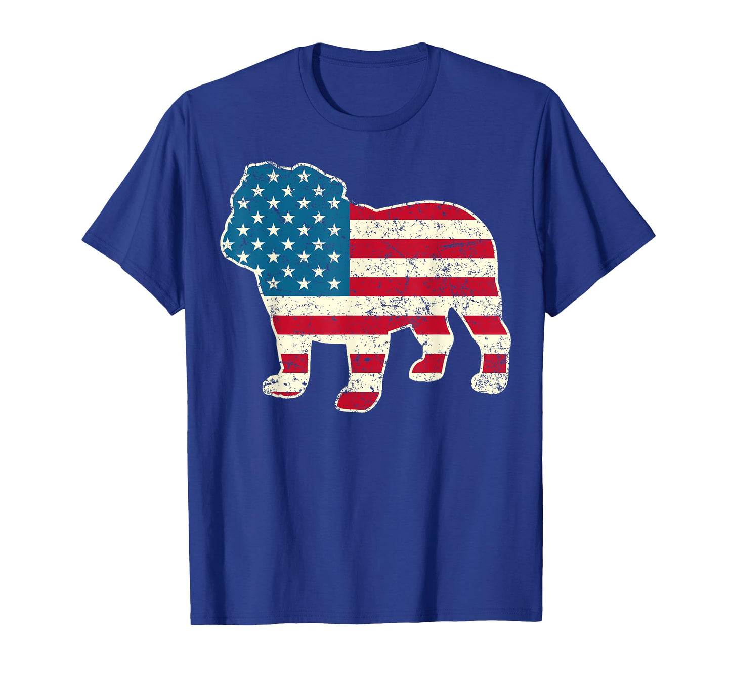 English Bulldog 4th of July Men Women Dog American Flag USA T-Shirt