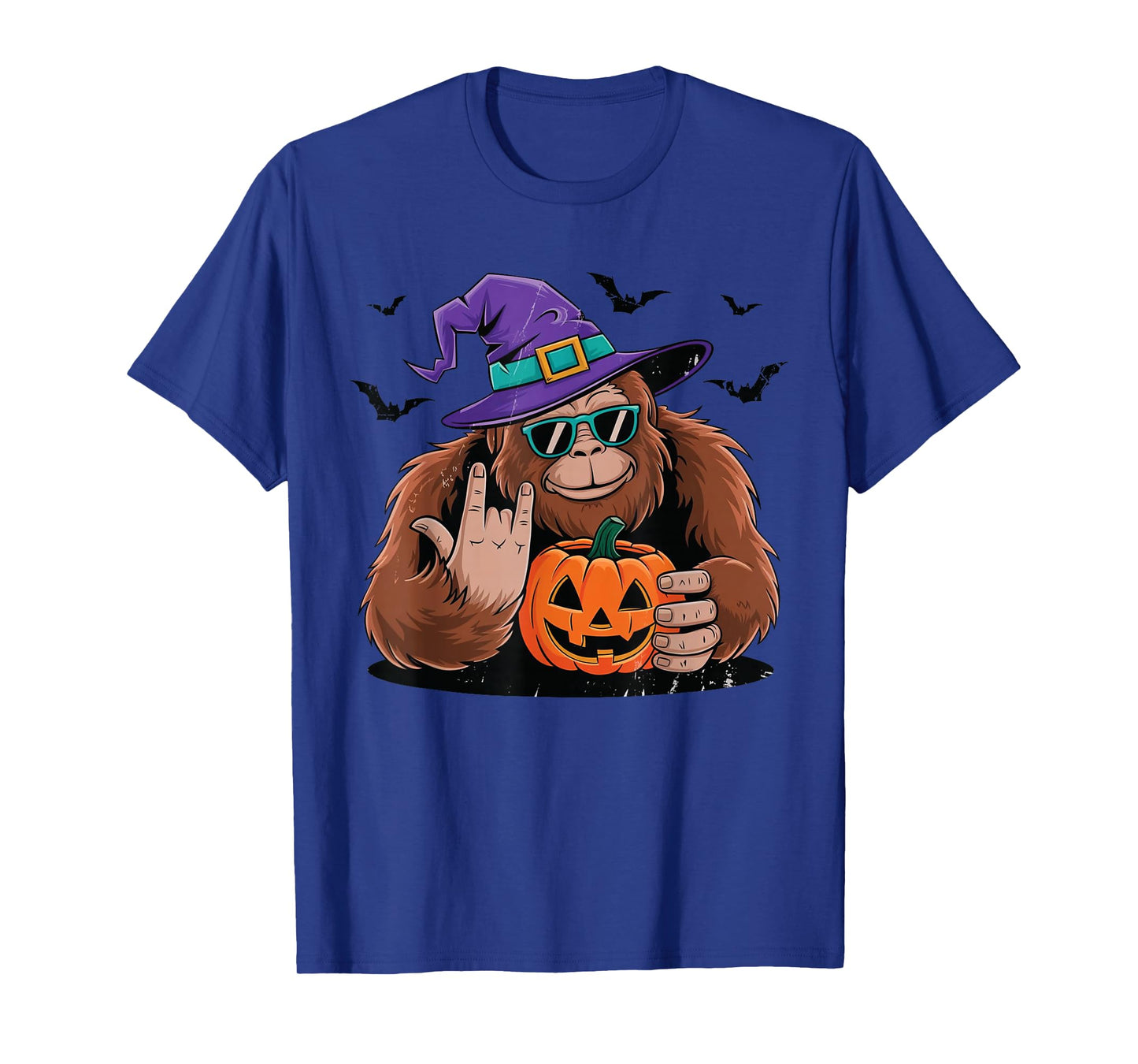 Halloween Bigfoot Sasquatch Witch Pumpkin Funny Rock Spooky T-Shirt