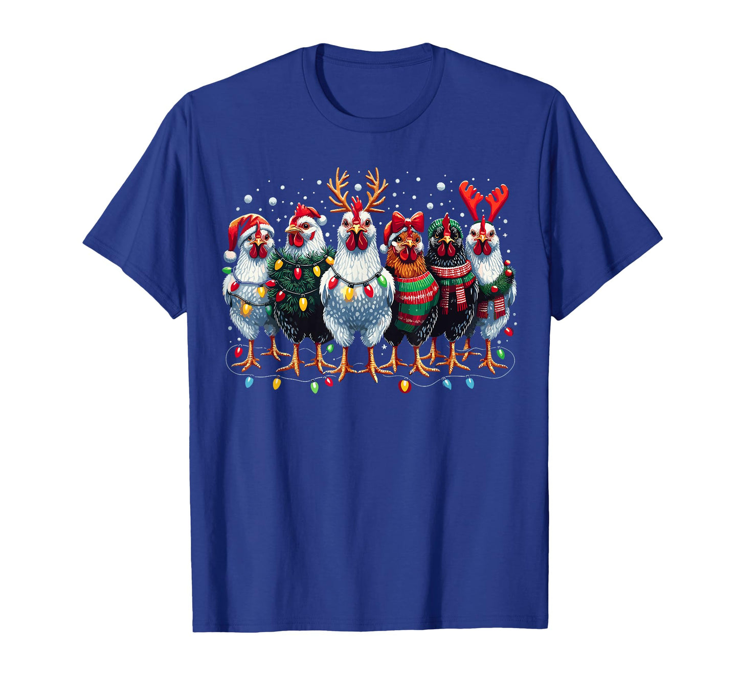 Chicken Christmas Lights Farm Xmas T-Shirt