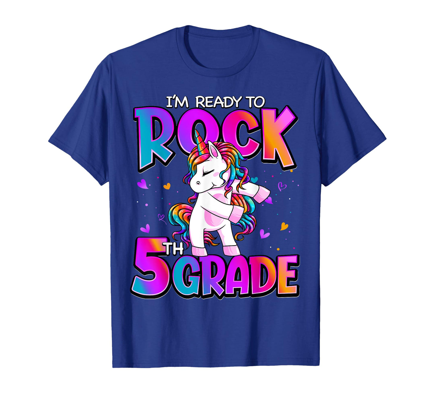 I'm Ready To Rock 5th Grade Unicorn Back To School Girls T-Shirt
