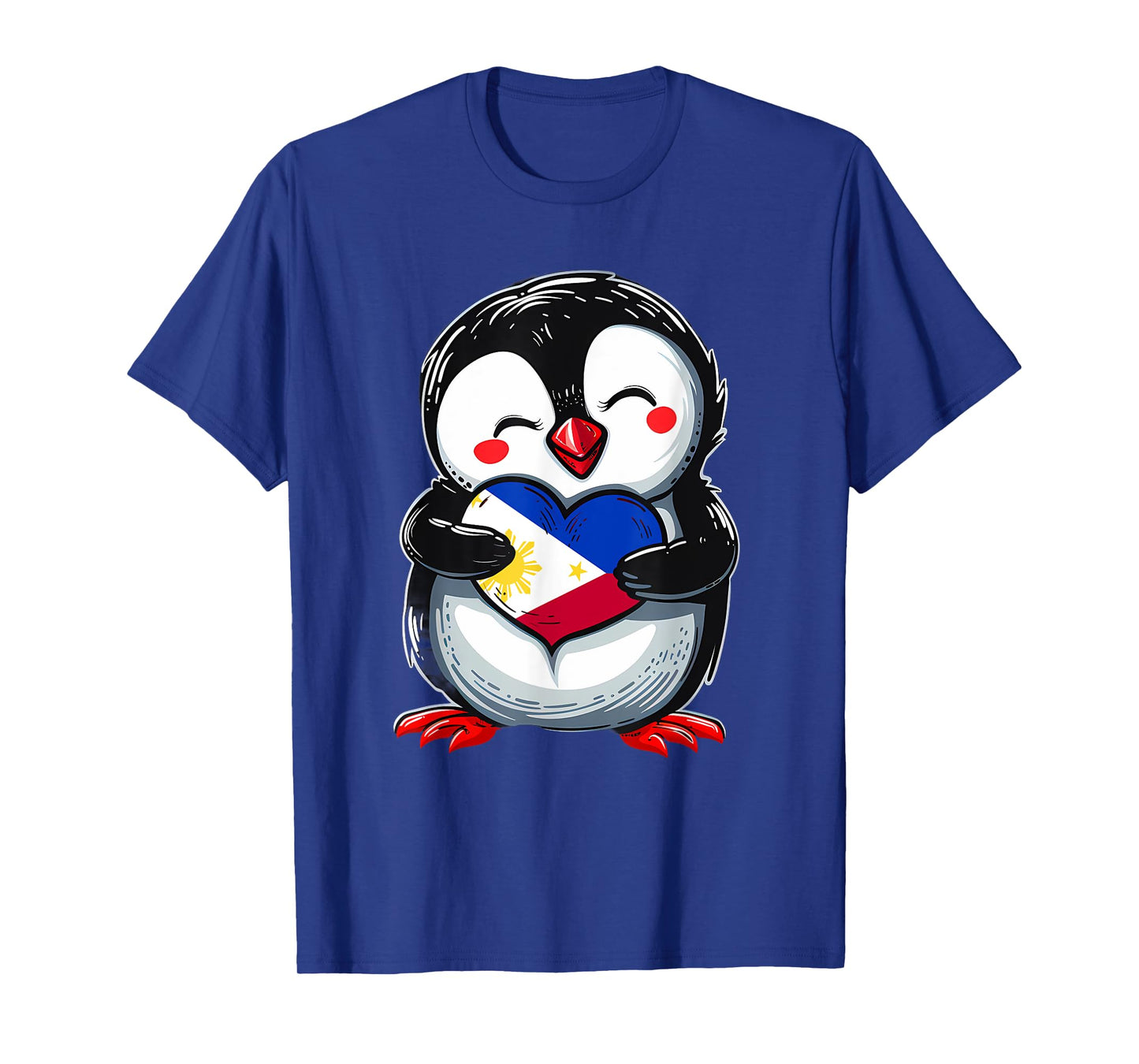 Philippines Flag Heart Penguin Filipino Pride Filipino Roots T-Shirt