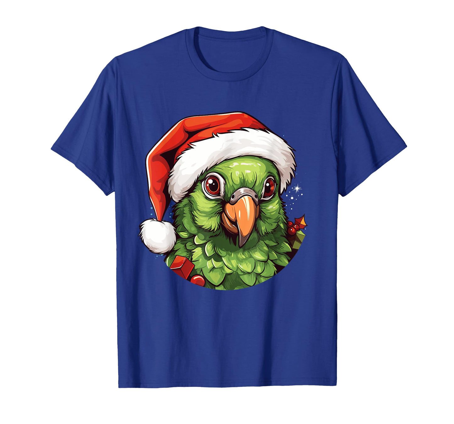 Funny Green Cheek Conure Santa Hat Christmas Parrot Bird T-Shirt
