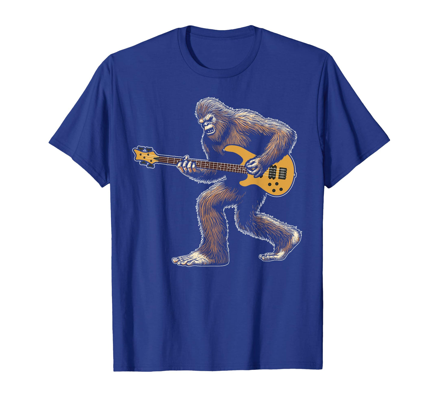 Bigfoot playing bass guitar lovers for men women guitarist T-Shirt