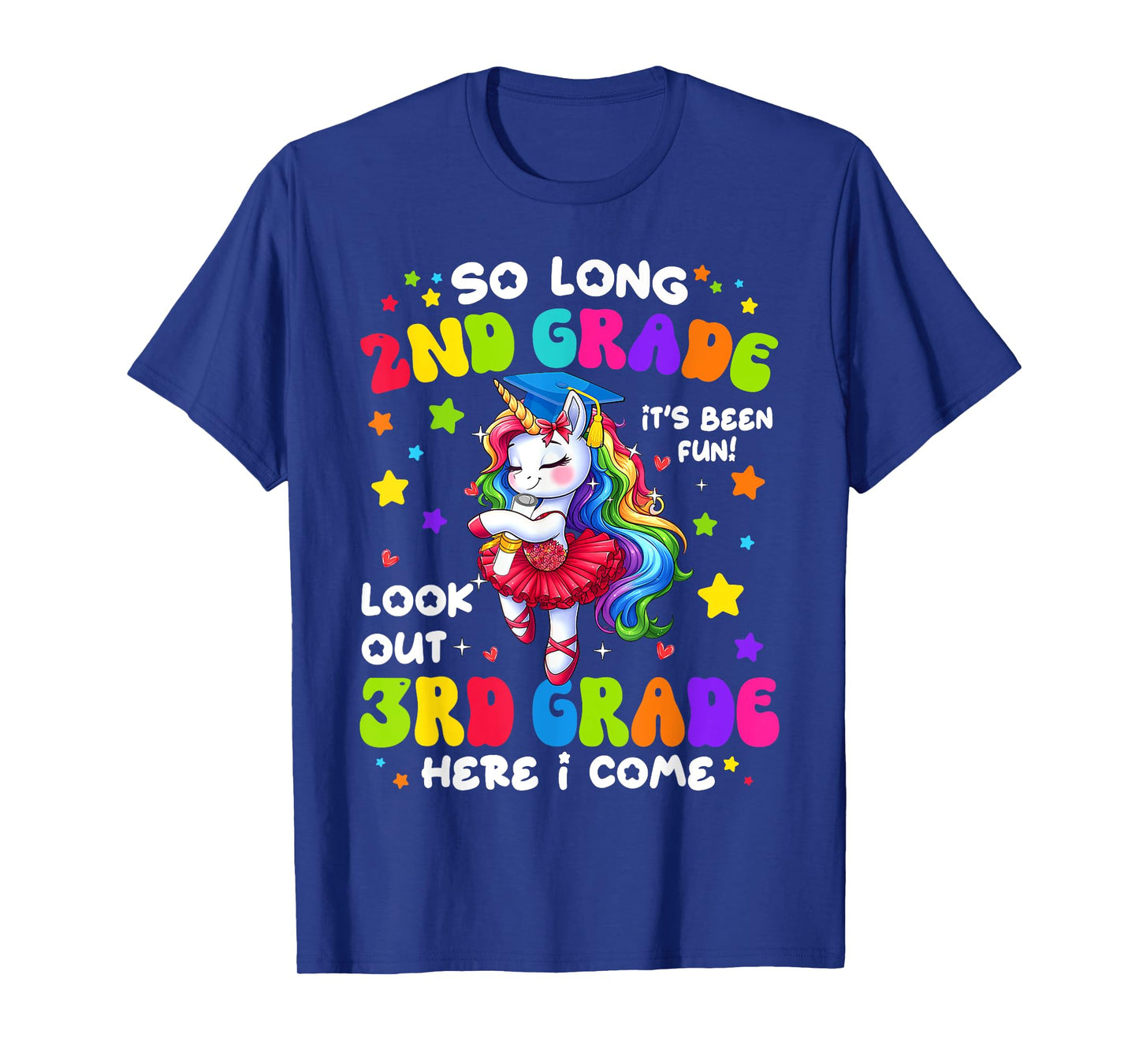 2nd Grade Graduation Girl 3rd Grade Here I Come Unicorn Grad T-Shirt