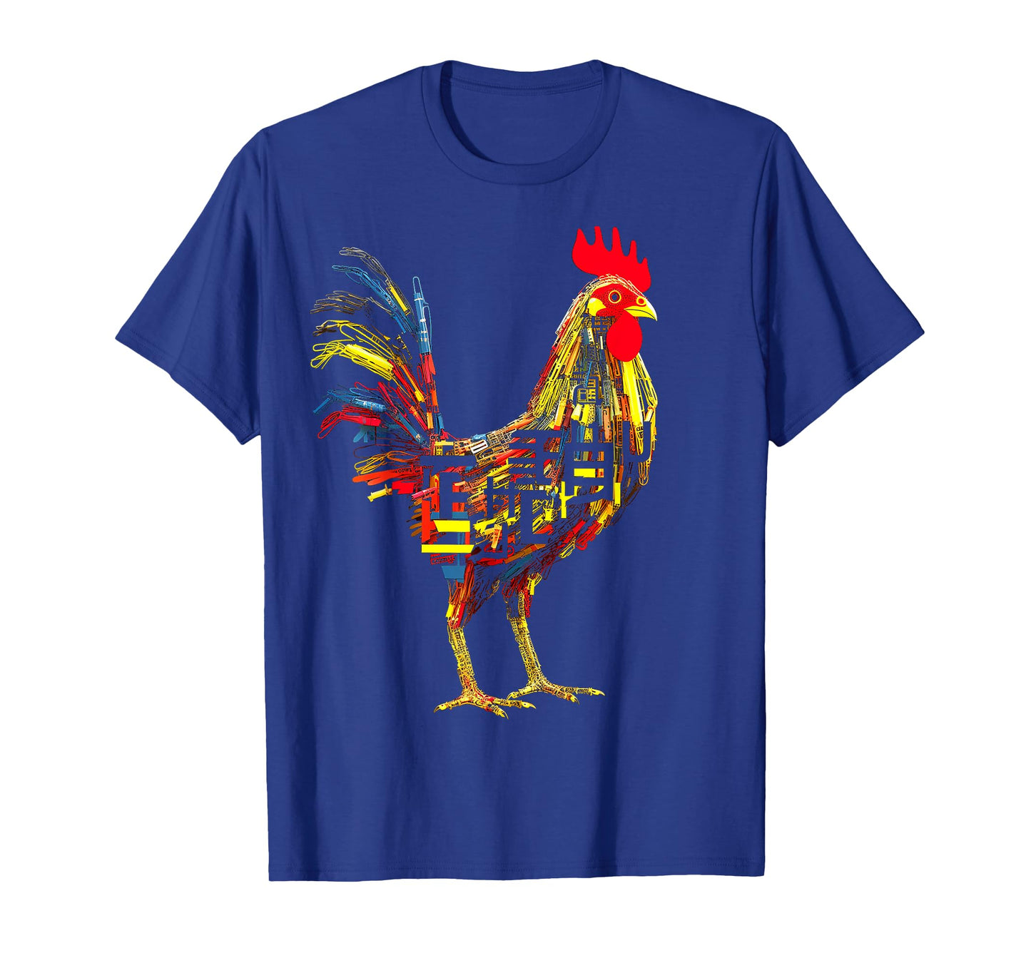 Chicken Text Abstract Animal Art Graphic Chicken T-Shirt