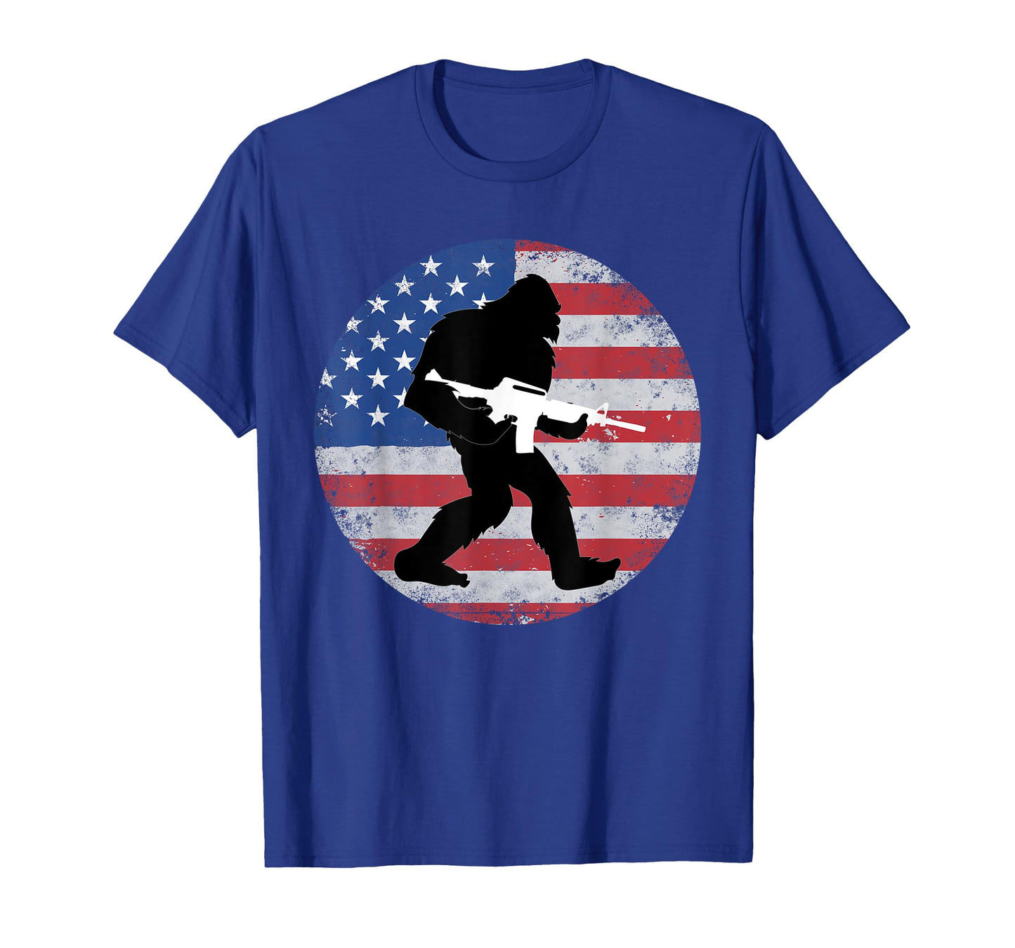 Bigfoot Gun Owner Tee US American Flag Sasquatch AR15 Rifle T-Shirt for Women Men