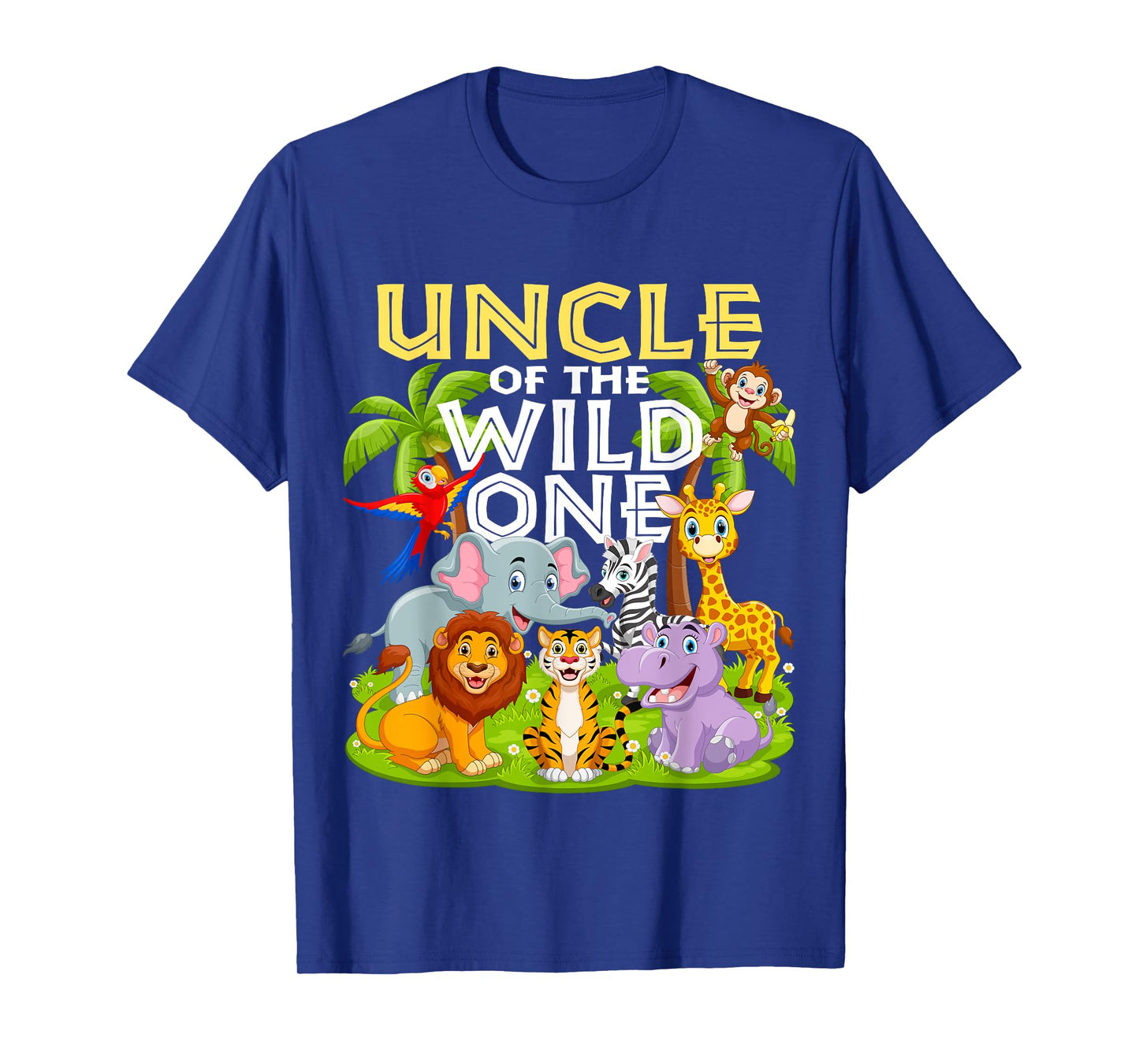 Uncle Of The Wild One 1st Birthday Zoo Animal Safari Jungle T-Shirt