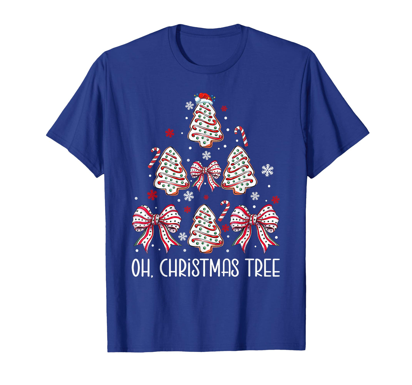 Oh Christmas Tree Cakes Debbie Becky Jen Cake Lovers Xmas T-Shirt