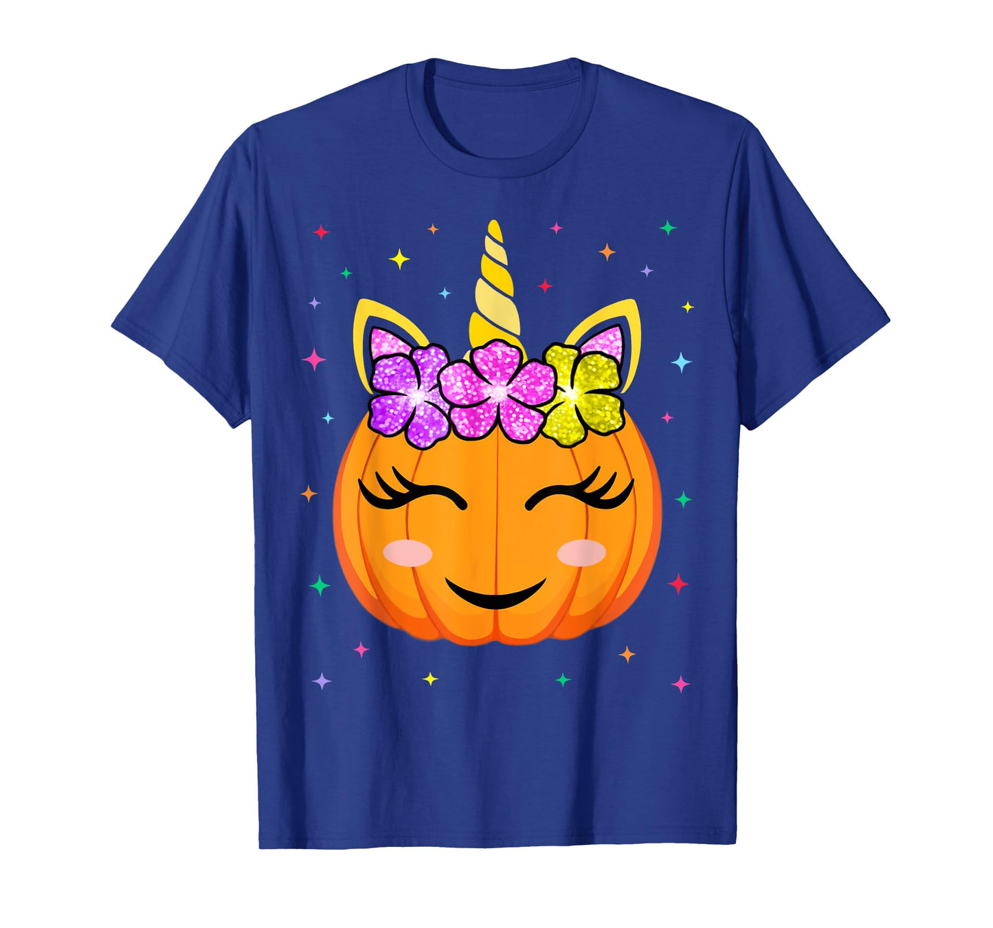 Cute Unicorn Pumpkin Girls Kids Funny Halloween Costume T-Shirt