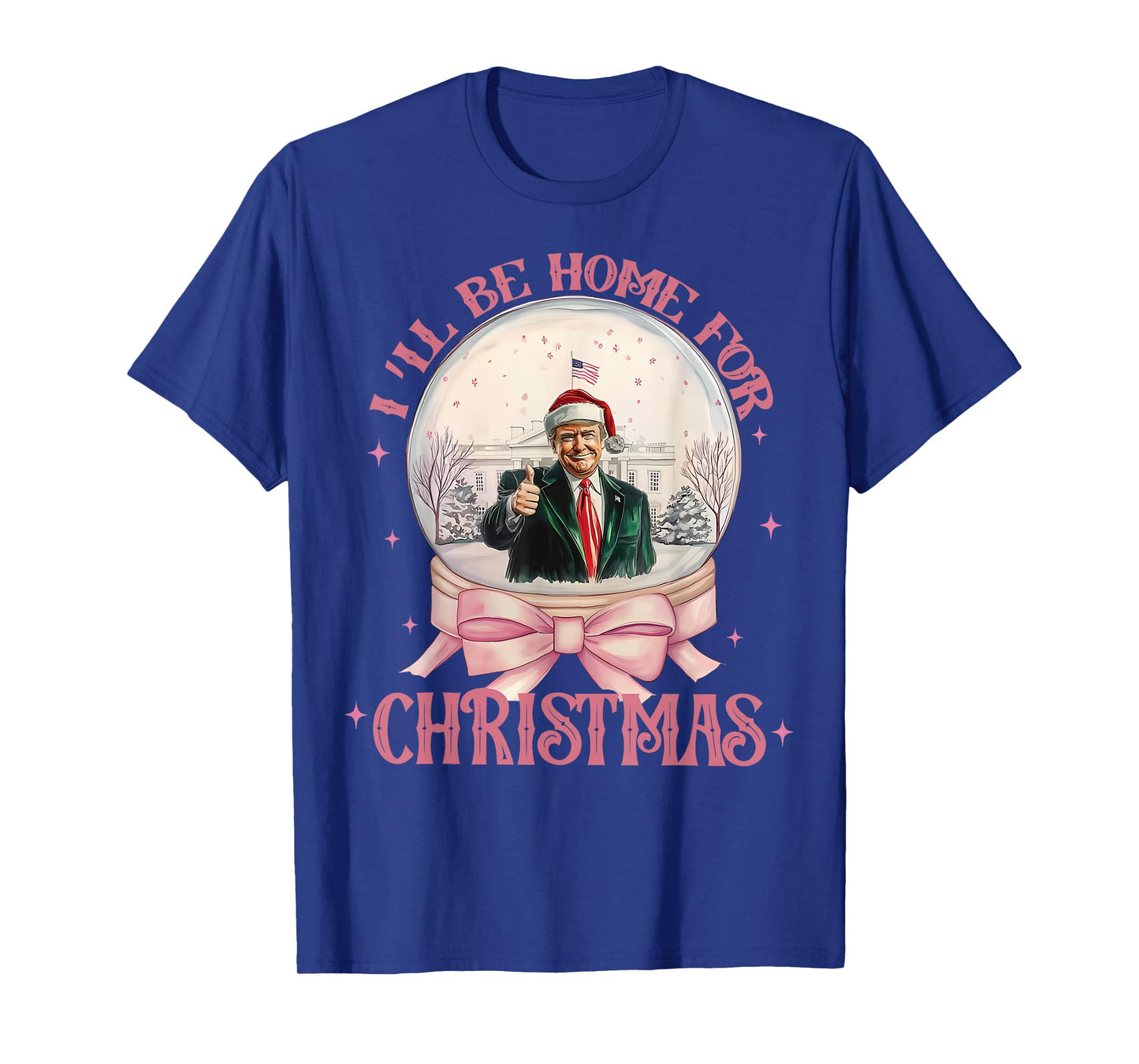 Funny Trump 2024 I'll Be Home Christmas Santa Xmas Pajamas T-Shirt