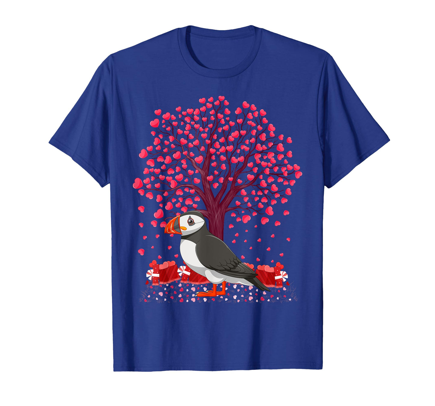 Puffin Bird Lover Heart Tree Puffin Valentine's Day T-Shirt