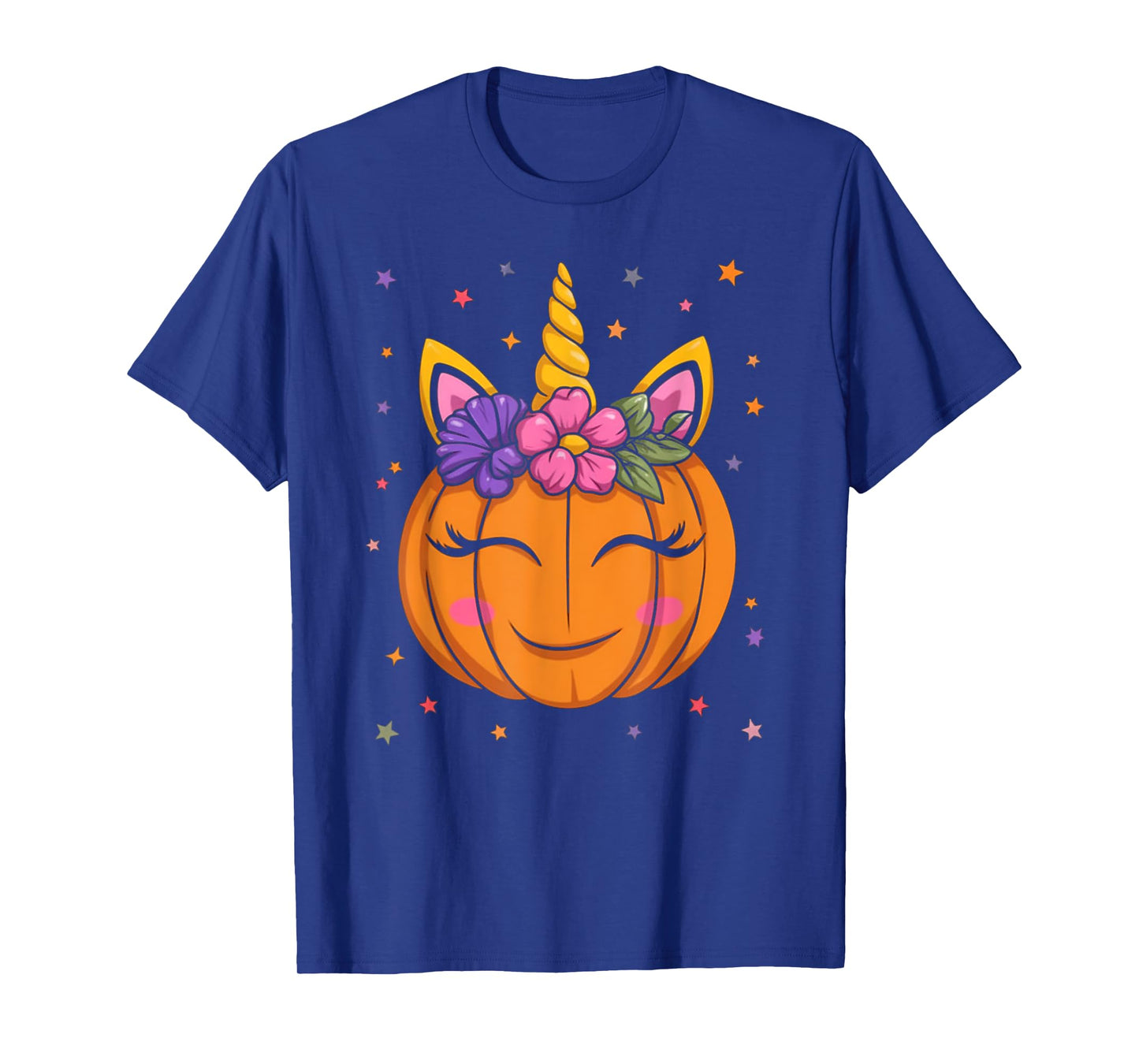 Cute Unicorn Pumpkin Girls Kids Funny Halloween Costume T-Shirt