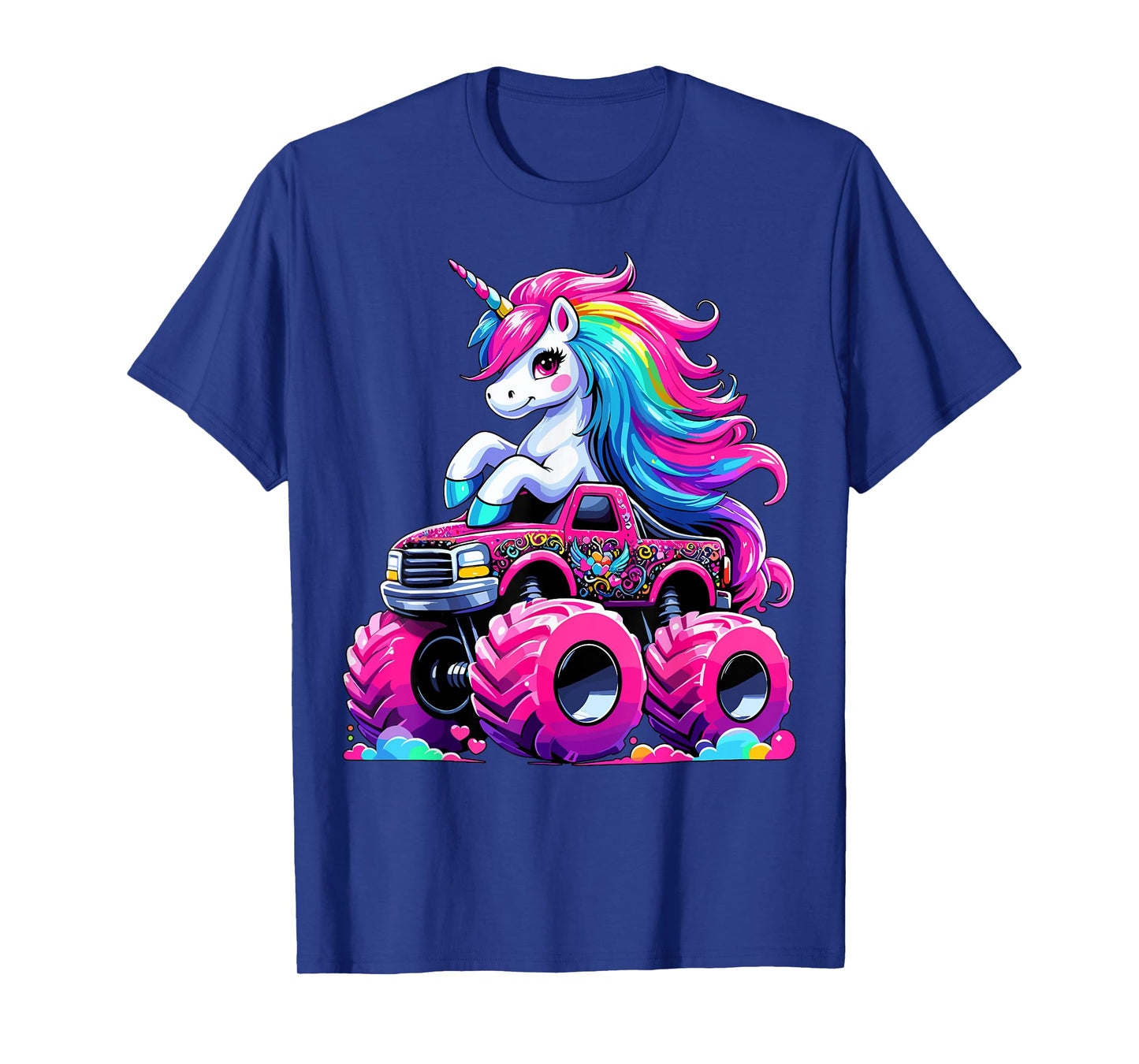 Cute Unicorn Riding Monster Truck T-Shirt