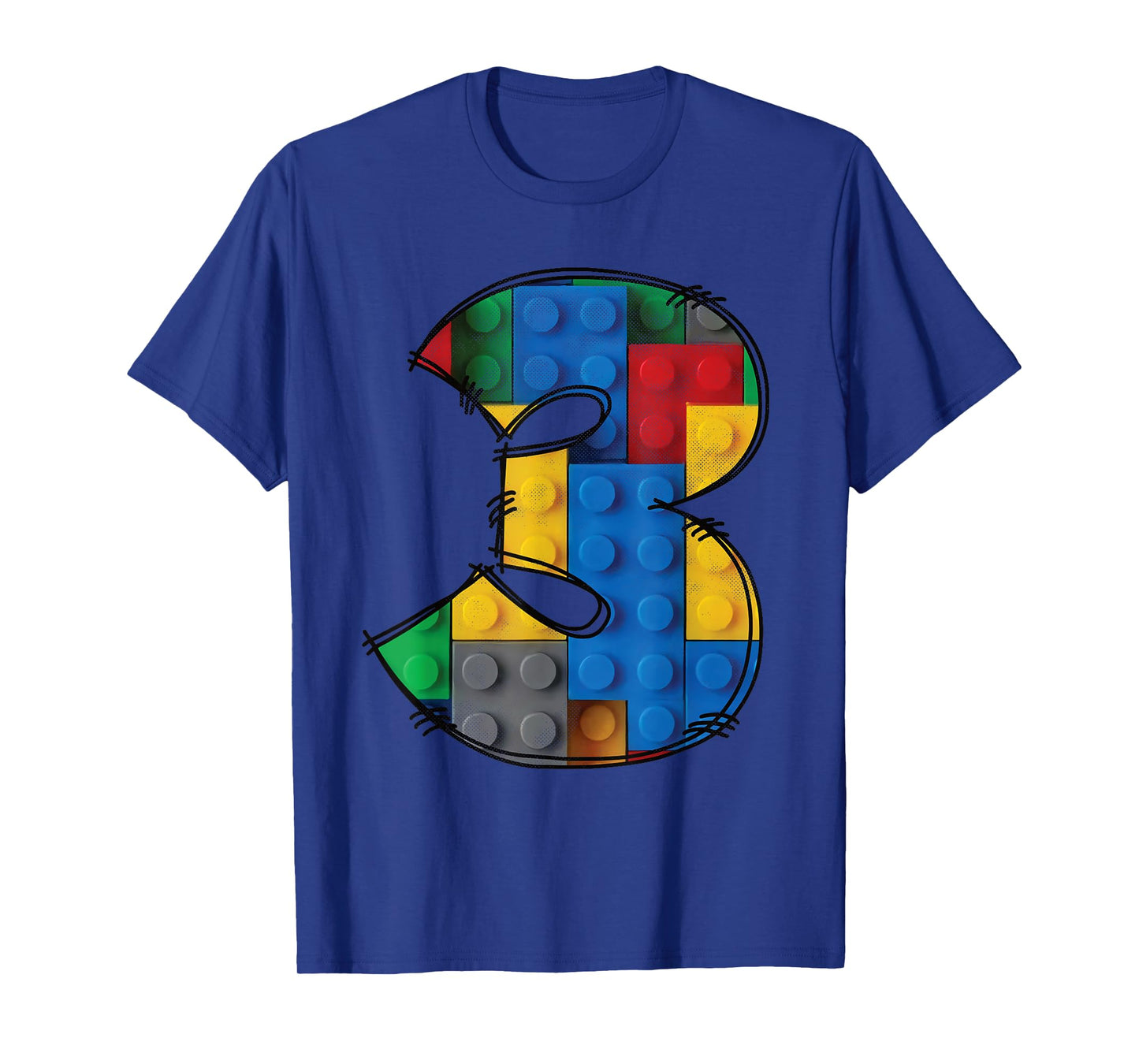 3 Years Old Blocks Building 3rd Birthday Kid Master Builder T-Shirt