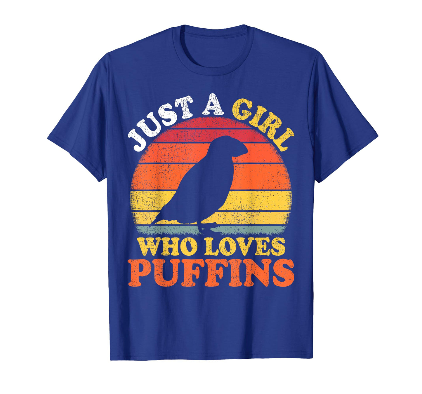 Puffin Bird Vintage Just A Girl Who Loves Puffins T-Shirt