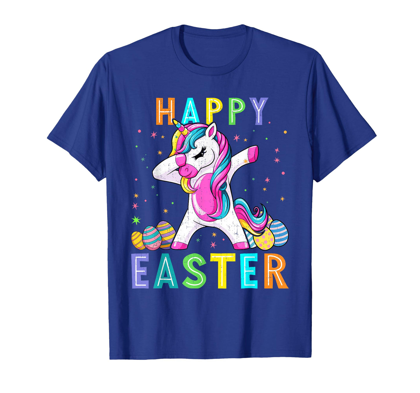 Happy Easter Unicorn Dabbing Easter Eggs Toddler Kids Girls T-Shirt