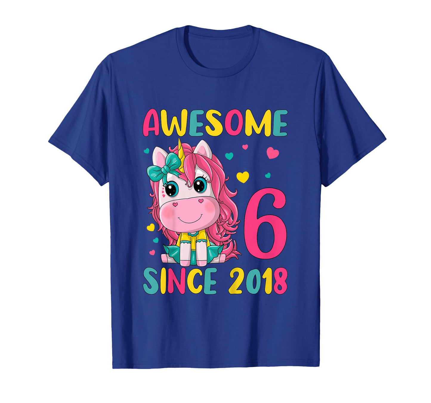 6th Birthday Party Unicorn Girl 6 Years Old Birthday T-Shirt