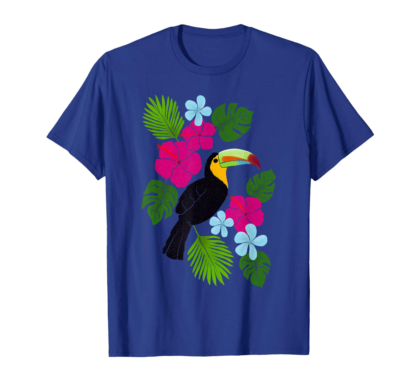 Tropical Toucan With Bright Florals and Leaves T-Shirt