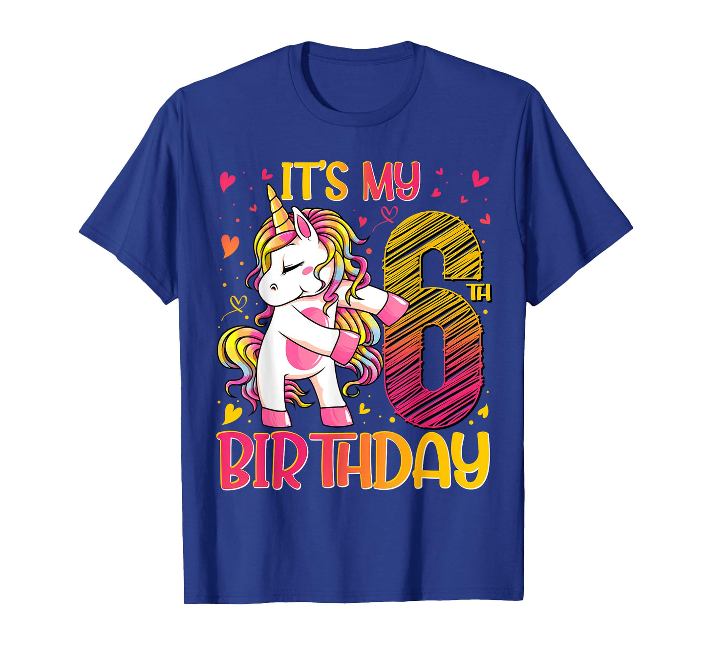6 Year Old Gifts Unicorn Flossing 6th Birthday Girl Party T-Shirt