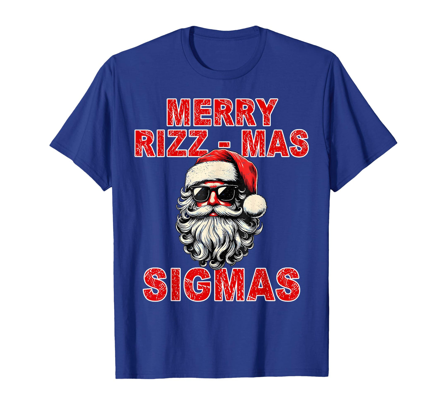 Merry Rizz Mas Sigmas - Cool Santa Face Gen Alpha Christmas T-Shirt