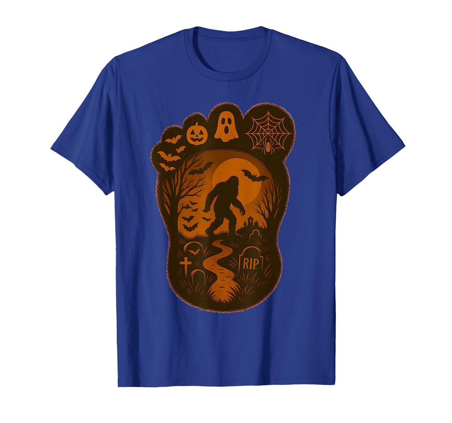 Bigfoot Foot Print Halloween Spooky Sasquatch Men's Women's T-Shirt