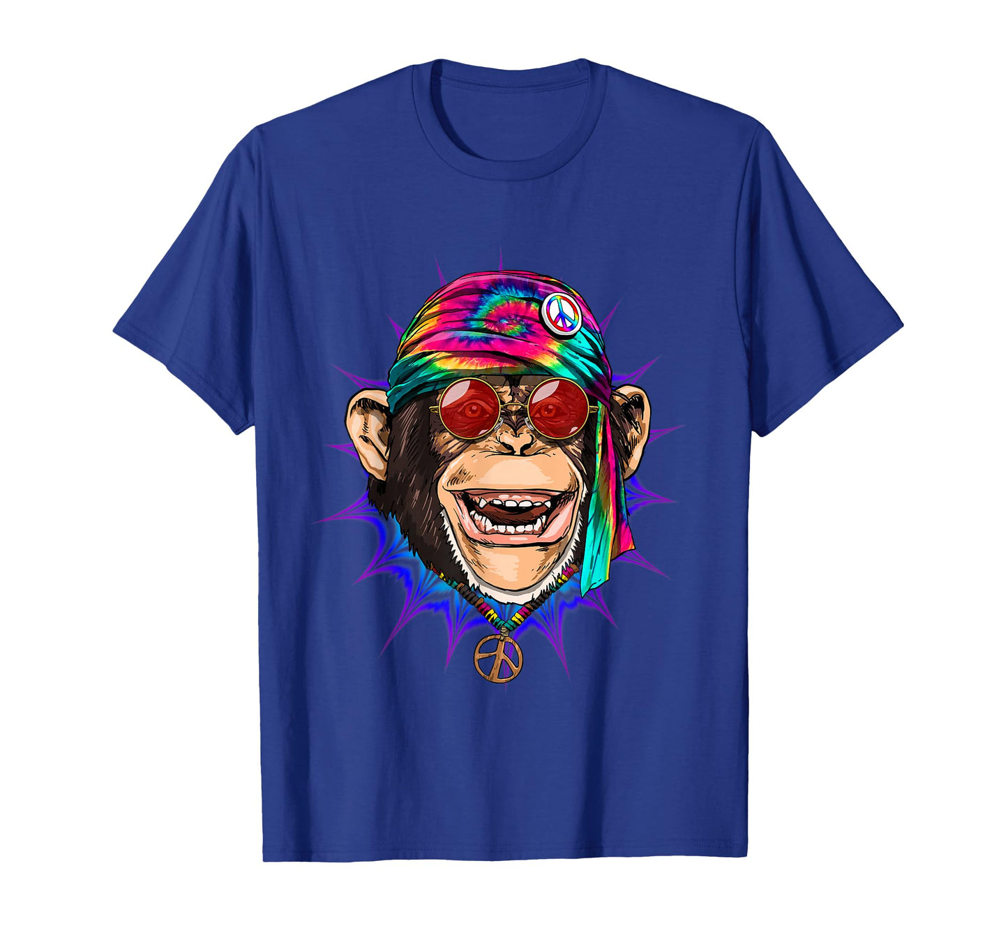 Tie Dye Hippie Monkey Hippiness Peace Love Monkey T-Shirt