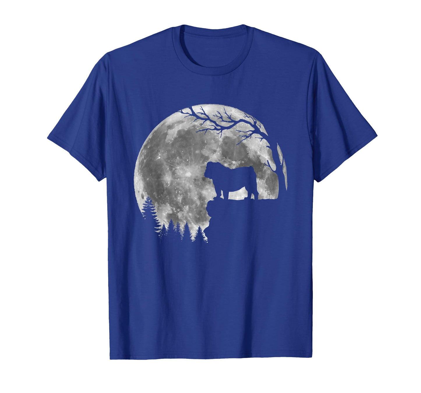 English Bulldog Moon Silhouette Funny Lazy Halloween Costume T-Shirt