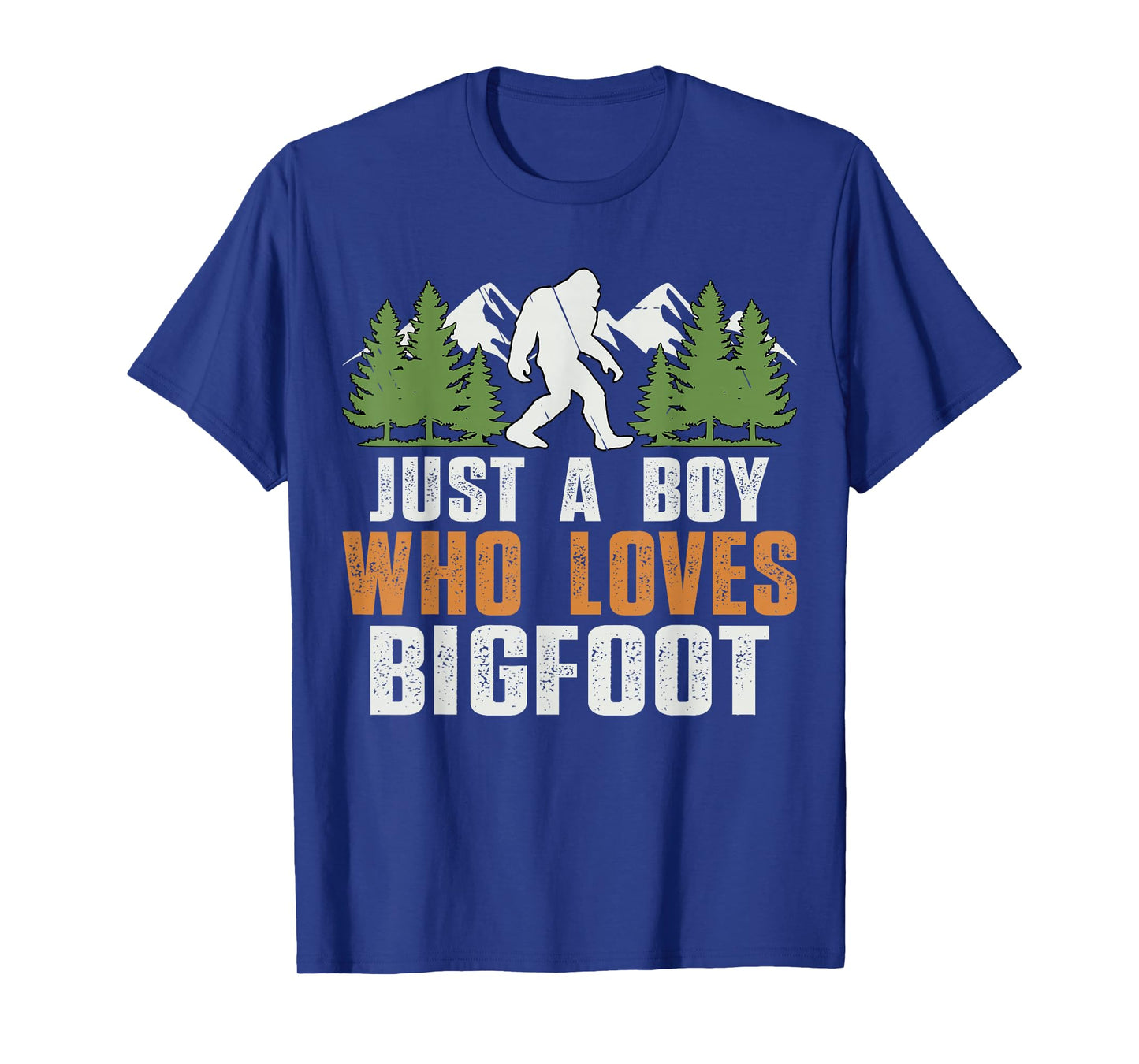 Vintage Funny Graphic Just a Boy Who Loves Bigfoot Men Kids T-Shirt