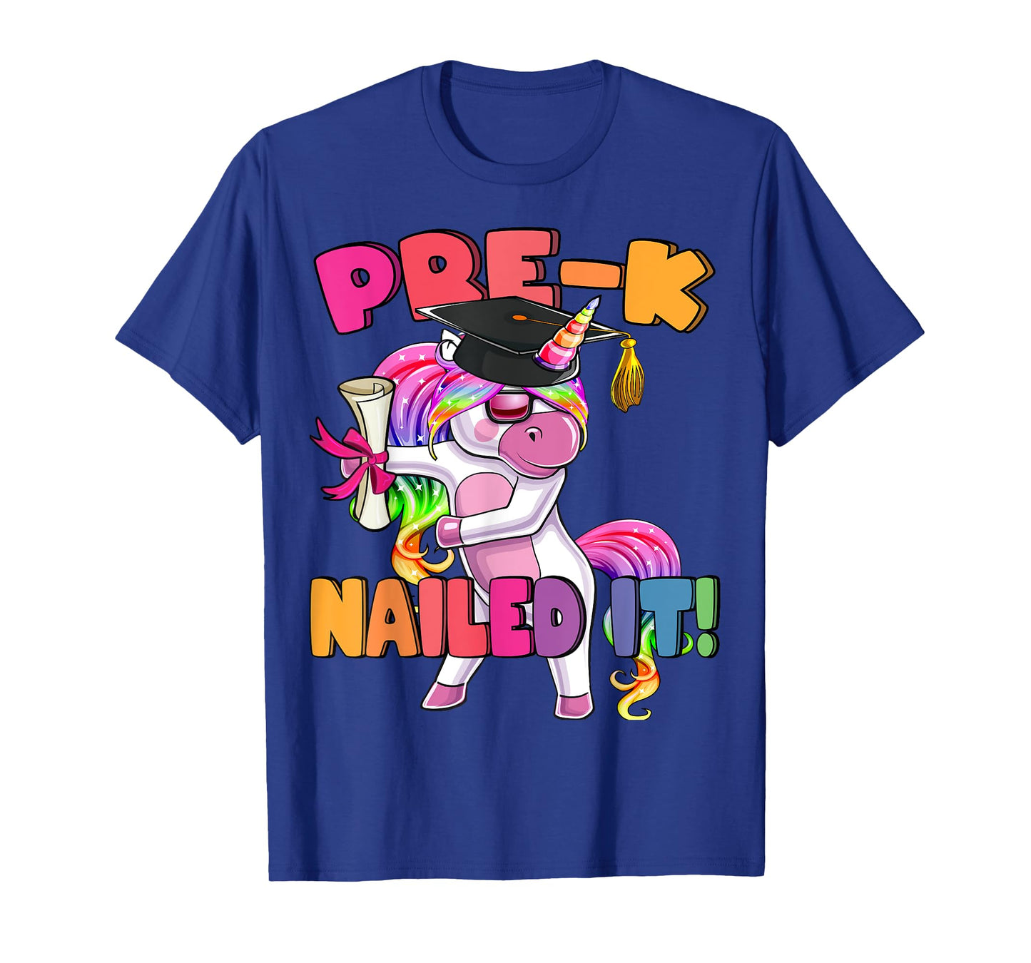 Pre-K Nailed It Flossing Unicorn Graduation Shirt Gift Girls T-Shirt