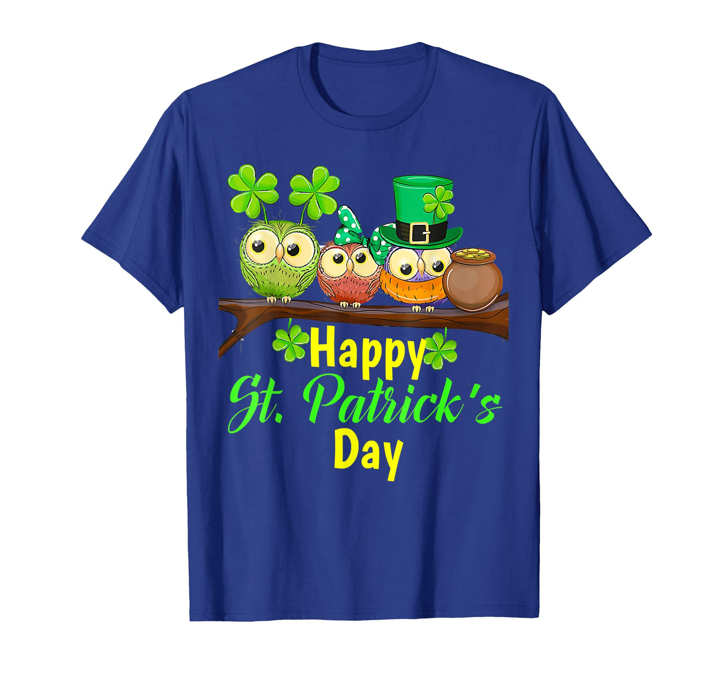 Owl Leprechaun, Happy St Patrick's Day, Matching Family Tee T-Shirt